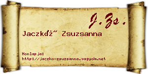 Jaczkó Zsuzsanna névjegykártya